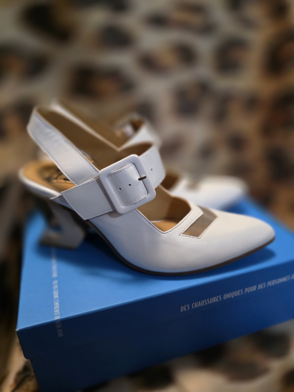 NEW John Fluevog Modern Living BOLT Geometric Slingback Heels - Size 7.5